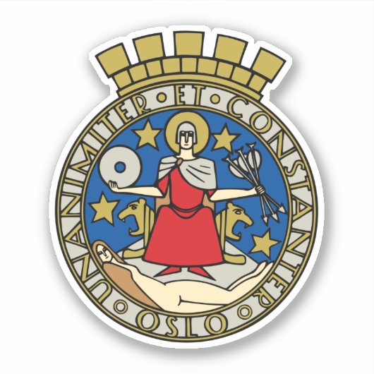 Wapenstaart van Oslo, Noorwegen Sticker (Voorkant)
