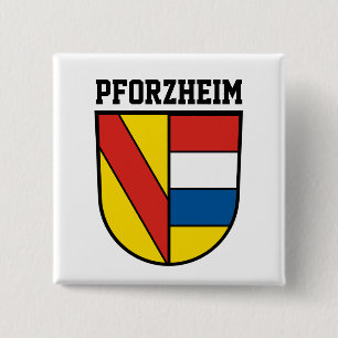 Wapenstaart van Pforzheim, Duitsland Vierkante Button 5,1 Cm