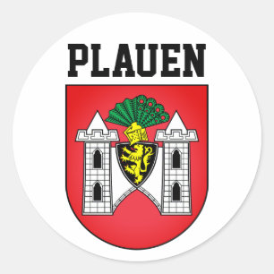 Wapenstaart van Plauen, Duitsland Ronde Sticker