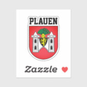 Wapenstaart van Plauen, Duitsland Sticker (Vel)