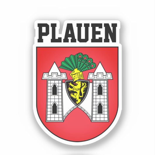 Wapenstaart van Plauen, Duitsland Sticker (Voorkant)