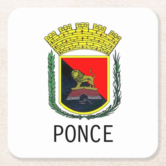 Wapenstaart van Ponce, Puerto Rico Kartonnen Onderzetters (Voorkant)