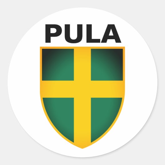 Wapenstaart van Pula (Istria), Klassieke Rou van K Ronde Sticker (Voorkant)