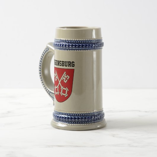 Wapenstaart van Regensburg, Duitsland Beer Stein Bierpul (Voorkant links)