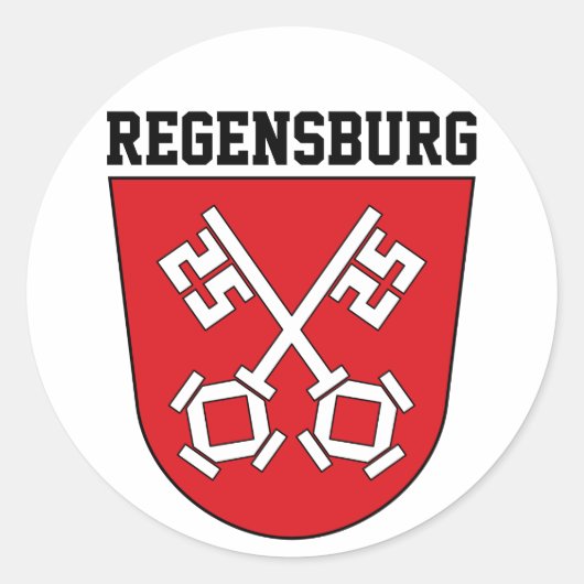 Wapenstaart van Regensburg, Duitsland Ronde Sticker (Voorkant)