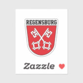 Wapenstaart van Regensburg, Duitsland Sticker (Vel)