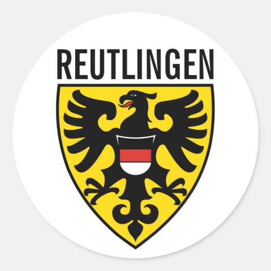 Wapenstaart van Reutlingen, Duitsland Ronde Sticker (Voorkant)