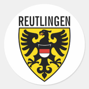 Wapenstaart van Reutlingen, Duitsland Ronde Sticker