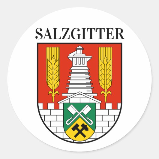 Wapenstaart van Salzgitter, Duitsland Ronde Sticker (Voorkant)