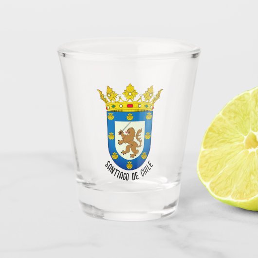 Wapenstaart van Santiago de Chili Shot Glas (Voorkant)