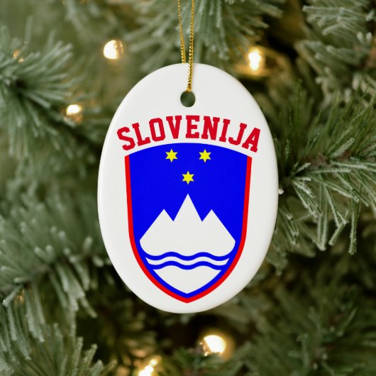 Wapenstaart van SLOVENIË Keramisch Ornament (Boom)