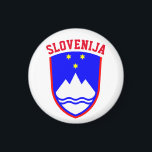 Wapenstaart van SLOVENIË Magneet<br><div class="desc">De Sloveense naam betekent "land van de Sloveense nationaliteit" in het Sloveens en in andere Zuid-Slavische talen.</div>
