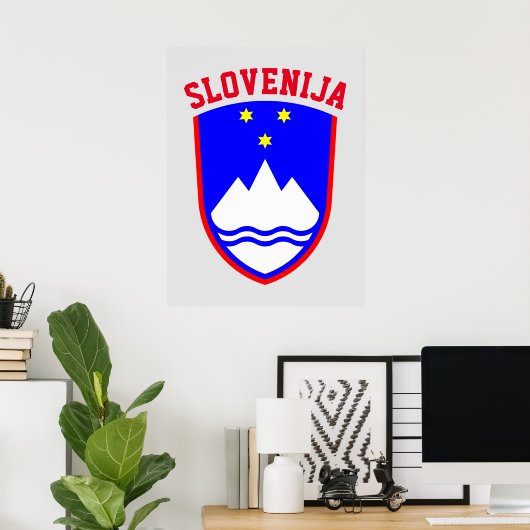 Wapenstaart van SLOVENIË Poster (Thuiskantoor)