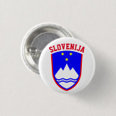 Wapenstaart van SLOVENIË Ronde Button 3,2 Cm (Voorkant /achterkant)
