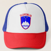 Wapenstaart van SLOVENIË Trucker Pet (Voorkant)