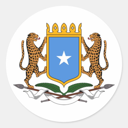 Wapenstaart van Somalië Ronde Sticker (Voorkant)