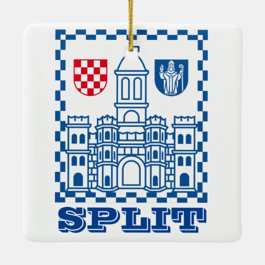 Wapenstaart van Split, Kroatië Keramisch Ornament (Achterkant)