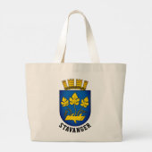 Wapenstaart van Stavanger, Noorwegen Grote Tote Bag (Achterkant)