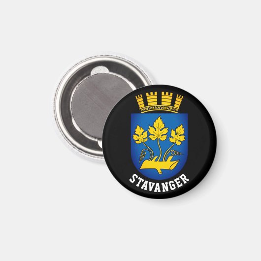 Wapenstaart van Stavanger, Noorwegen Magneet (Voorkant / Achterkant)