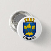 Wapenstaart van Stavanger, Noorwegen Ronde Button 3,2 Cm (Voorkant /achterkant)