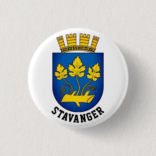 Wapenstaart van Stavanger, Noorwegen Ronde Button 3,2 Cm (Voorkant)