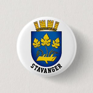 Wapenstaart van Stavanger, Noorwegen Ronde Button 3,2 Cm