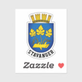 Wapenstaart van Stavanger, Noorwegen Sticker (Vel)