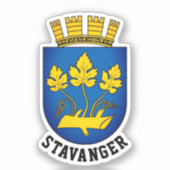 Wapenstaart van Stavanger, Noorwegen Sticker (Voorkant)