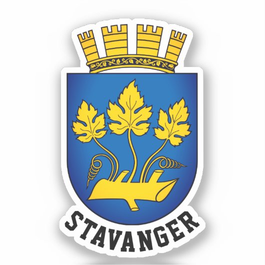 Wapenstaart van Stavanger, Noorwegen Sticker (Voorkant)
