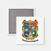 Wapenstaart van Tamaulipas (Mexico) Magneet (Voorkant / Achterkant)