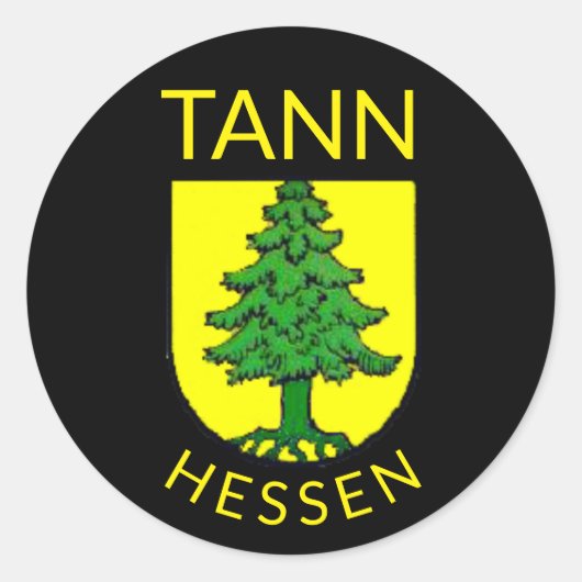 Wapenstaart van Tann, Hesse (Duitsland) Ronde Sticker (Voorkant)