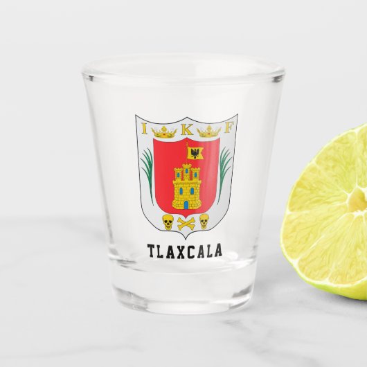 Wapenstaart van Tlaxcala, Mexico Shot Glas (Voorkant)