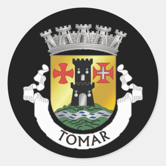 Wapenstaart van Tomar, PORTUGAL Ronde Sticker (Voorkant)