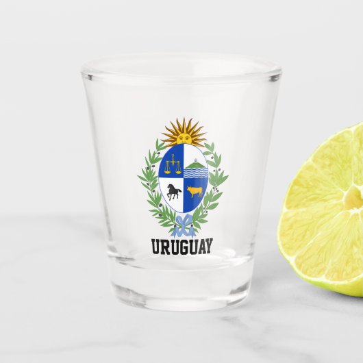 Wapenstaart van Uruguay Shot Glas (Voorkant)