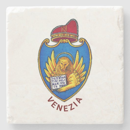 Wapenstaart van Venetië, Italië Stenen Onderzetter (Voorkant)