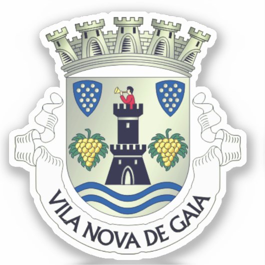 Wapenstaart van Vila Nova de Gaia, PORTUGAL Sticker (Voorkant)