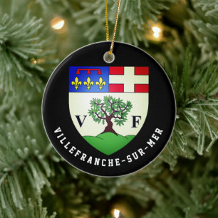 Wapenstaart van Villefranche-sur-Mer, Frankrijk Keramisch Ornament