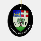 Wapenstaart van Villefranche-sur-Mer, Frankrijk Keramisch Ornament (Rechts)
