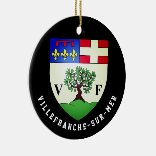 Wapenstaart van Villefranche-sur-Mer, Frankrijk Keramisch Ornament (Rechts)