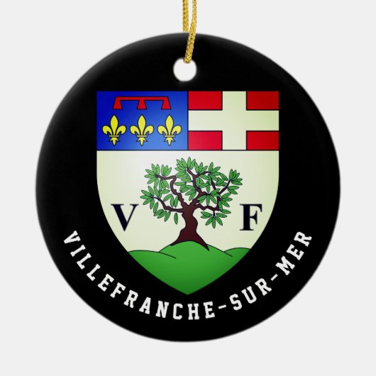Wapenstaart van Villefranche-sur-Mer, Frankrijk Keramisch Ornament (Voorkant)