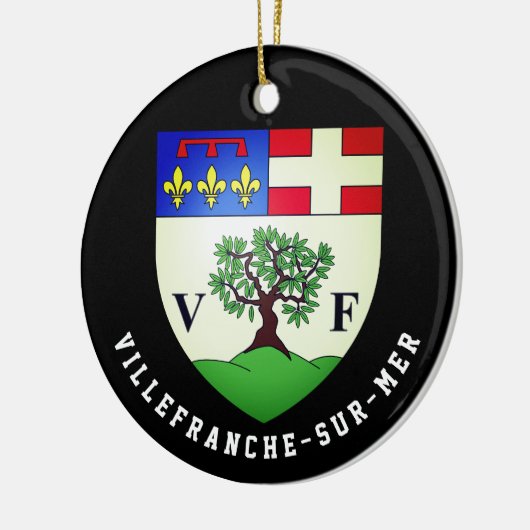 Wapenstaart van Villefranche-sur-Mer, Frankrijk Keramisch Ornament (Links)