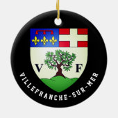 Wapenstaart van Villefranche-sur-Mer, Frankrijk Keramisch Ornament (Achterkant)