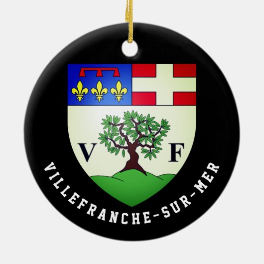 Wapenstaart van Villefranche-sur-Mer, Frankrijk Keramisch Ornament (Achterkant)