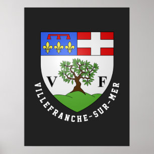 Wapenstaart van Villefranche-sur-Mer, Frankrijk Poster