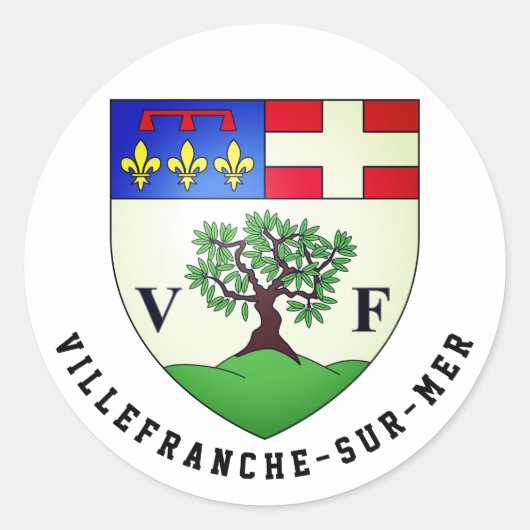 Wapenstaart van Villefranche-sur-Mer, Klasse Frank Ronde Sticker (Voorkant)