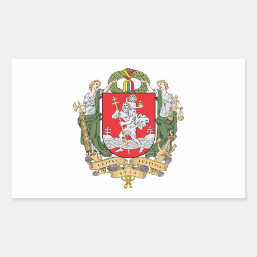 Wapenstaart van Vilnius, Litouwen Rechthoekige Sti Sticker (Voorkant)
