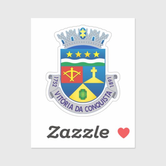 Wapenstaart van Vitória da Conquista (BRAZILIË) Cl Sticker (Vel)