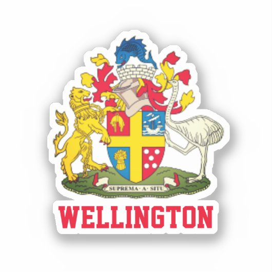 Wapenstaart van Wellington, Nieuw-Zeeland Sticker (Voorkant)