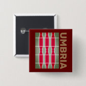 Wapenstaart/vlag van Umbrië, Italië Vierkante Button 5,1 Cm (Voorkant /achterkant)