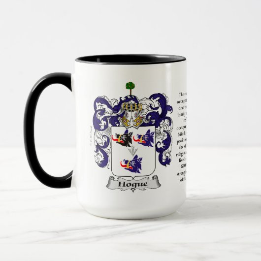 Wapenstaart voor de familie Hogue Mok (Links)